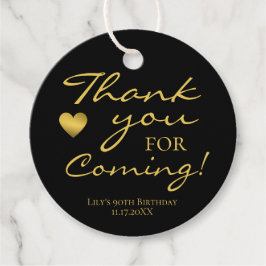 Etiquetas Para Recuerdos Gracias Por Venir Elegant Gold Script Cumpleaños