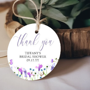 Etiquetas Para Recuerdos Gracias, Purple Wildflower Bridal Shower