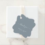 Etiquetas Para Recuerdos Gracias Script Dusty Blue Sea Glass Boda<br><div class="desc">Gracias Script Dusty Blue Sea Glass Wedding Etiqueta Favor</div>