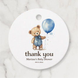 Etiquetas Para Recuerdos Gracias Teddy Bear Boy Baby Shower