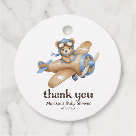 Etiquetas Para Recuerdos Gracias Teddy Bear Pilot Baby Boy Shower