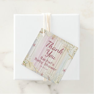 Etiquetas Para Recuerdos Gracias Tropical Beach Seashell Baby Shower