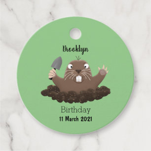 Etiquetas Para Recuerdos Gracioso gopher digging personalizado ilustracion