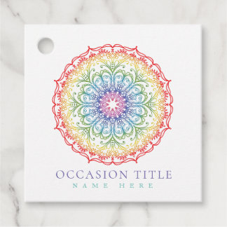 Etiquetas Para Recuerdos Gradación de color arcoiris Mandala Damas de estil