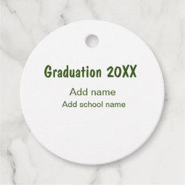 Etiquetas Para Recuerdos Graduación 20XX añadir nombre de año escuela verde