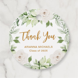 Etiquetas Para Recuerdos Graduación Botánica Floral Gracias Script