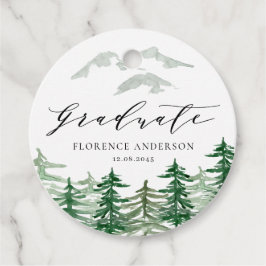 Etiquetas Para Recuerdos Graduación de bosques de color acuático
