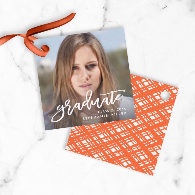 Etiquetas Para Recuerdos Graduación de foto graduada con guión de pincel de (Subido por el creador)