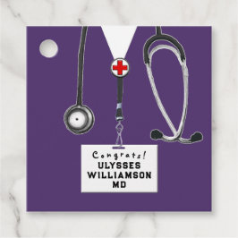 Etiquetas Para Recuerdos Graduación de la Facultad de Medicina de un Doctor