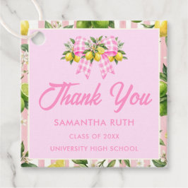 Etiquetas Para Recuerdos Graduación de Limón Rosa Recién Graduada