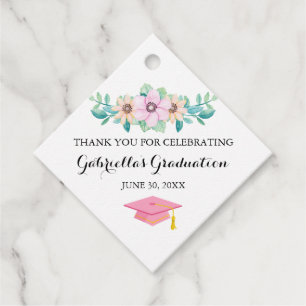 Etiquetas Para Recuerdos Graduación de ráfaga floral de manantial acuático