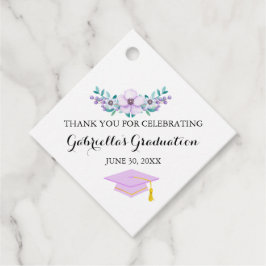 Etiquetas Para Recuerdos Graduación de ráfaga floral púrpura de manantial a