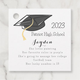 Etiquetas Para Recuerdos Graduación Fun Facts Grad Cap Personalizado