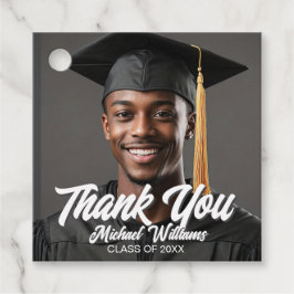 Etiquetas Para Recuerdos Graduate Photo Bold Script Graduation Party