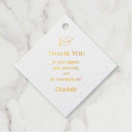 Etiquetas Para Recuerdos Graduation Minimalist Thank You Gold 