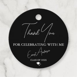 Etiquetas Para Recuerdos Graduation Thank You Tags Black White Personalized