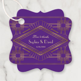 Etiquetas Para Recuerdos Gran Boda Gatsby Royal Purple Gold