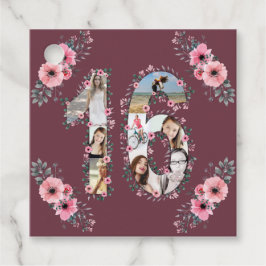 Etiquetas Para Recuerdos Gran Chica  Collage de fotos de cumpleaños Flor ro