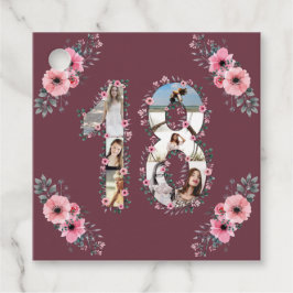 Etiquetas Para Recuerdos Gran Chica  Collage de fotos de cumpleaños Flor ro