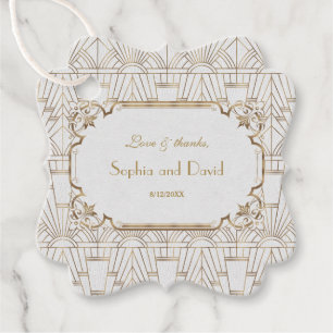 Etiquetas Para Recuerdos Gran Gatsby de Oro Blanco Boda Art Deco de los año
