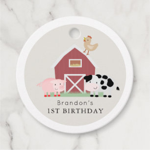 Etiquetas Para Recuerdos Granja Animales Barnyard Beige Cumpleaños Gracias