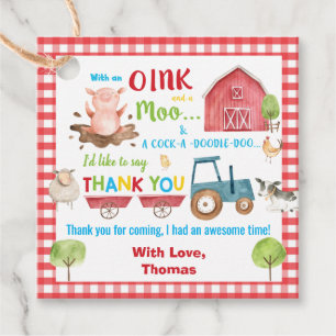 Etiquetas Para Recuerdos Granja Animales Barnyard Cumpleaños Gracias
