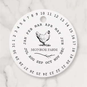 Etiquetas Para Recuerdos granja vintage rodeada de cartón de huevo de dátil