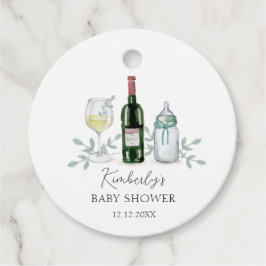 Etiquetas Para Recuerdos Green Champagne Sip & See Baby Shower