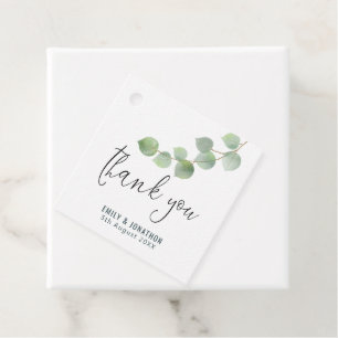 Etiquetas Para Recuerdos Green Gold Eucalyptus Leaf Gracias boda
