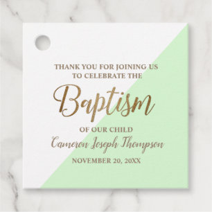 Etiquetas Para Recuerdos Green new Baby bautism name (Nombre del bautismo d