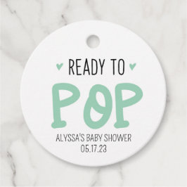 Etiquetas Para Recuerdos Green Ready to Pop Baby Shower Tags