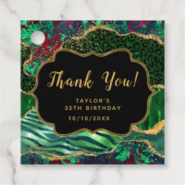 Etiquetas Para Recuerdos Green Safari Agate Birthday Gracias