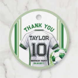 Etiquetas Para Recuerdos Green Soccer Sports Boy Jersey Niños Fiesta de cum
