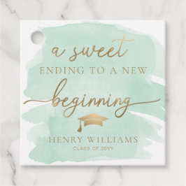 Etiquetas Para Recuerdos Green Watercolor Sweet New Begup Graduation