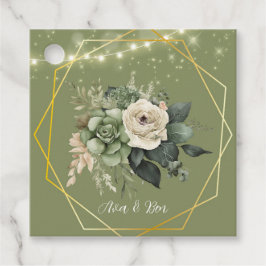 Etiquetas Para Recuerdos Green White Peony Lights Boda Gracias