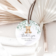 Green Woodland Cute Bear Baby Shower