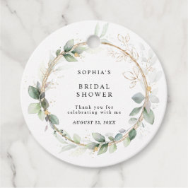 Etiquetas Para Recuerdos Greenery and Gold Bridal Shower 