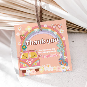 Etiquetas Para Recuerdos Groovy Daisy Rainbow Birday Party Square
