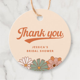 Etiquetas Para Recuerdos Groovy Floral Retro 70s Gracias