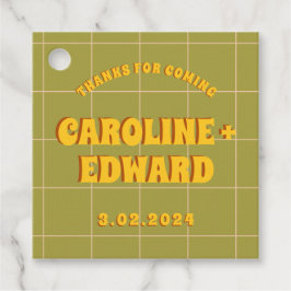 Etiquetas Para Recuerdos Groovy Negrita Verde Amarillo Rojo Funky 