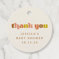 Groovy Terracotta Peach Retro Personalizado Baby S