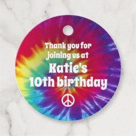 Etiquetas Para Recuerdos Groovy Tie Dye Hippie Fiesta