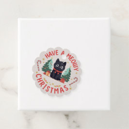 Etiquetas Para Recuerdos Grumpy Black Cat Meowy Navidades