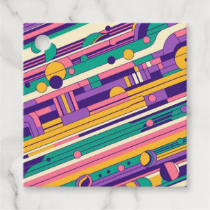 Etiquetas Para Recuerdos Guay, colorido diseño retro de los años 80 y 90