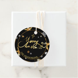 Etiquetas Para Recuerdos Guay Gold Black Metallars Feliz Navidad