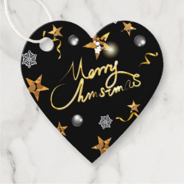 Etiquetas Para Recuerdos Guay Gold Black Stars Personalizado Feliz Navidad