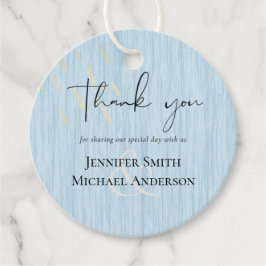 Etiquetas Para Recuerdos Guión Boda de Oro Azul Dusty de Presupuesto