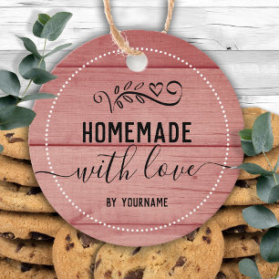 Etiquetas Para Recuerdos Guión de Fancy de Madera Rosa Casero con Amor