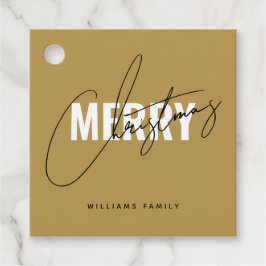 Etiquetas Para Recuerdos Guión de Navidades de oro moderno