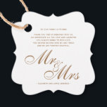 Etiquetas Para Recuerdos Guión de oro Sr. y Sra. Boda Gracias Mensaje<br><div class="desc">Guión de oro Sr. y Sra. Boda Gracias Etiquetas de Favor de Mensajes</div>